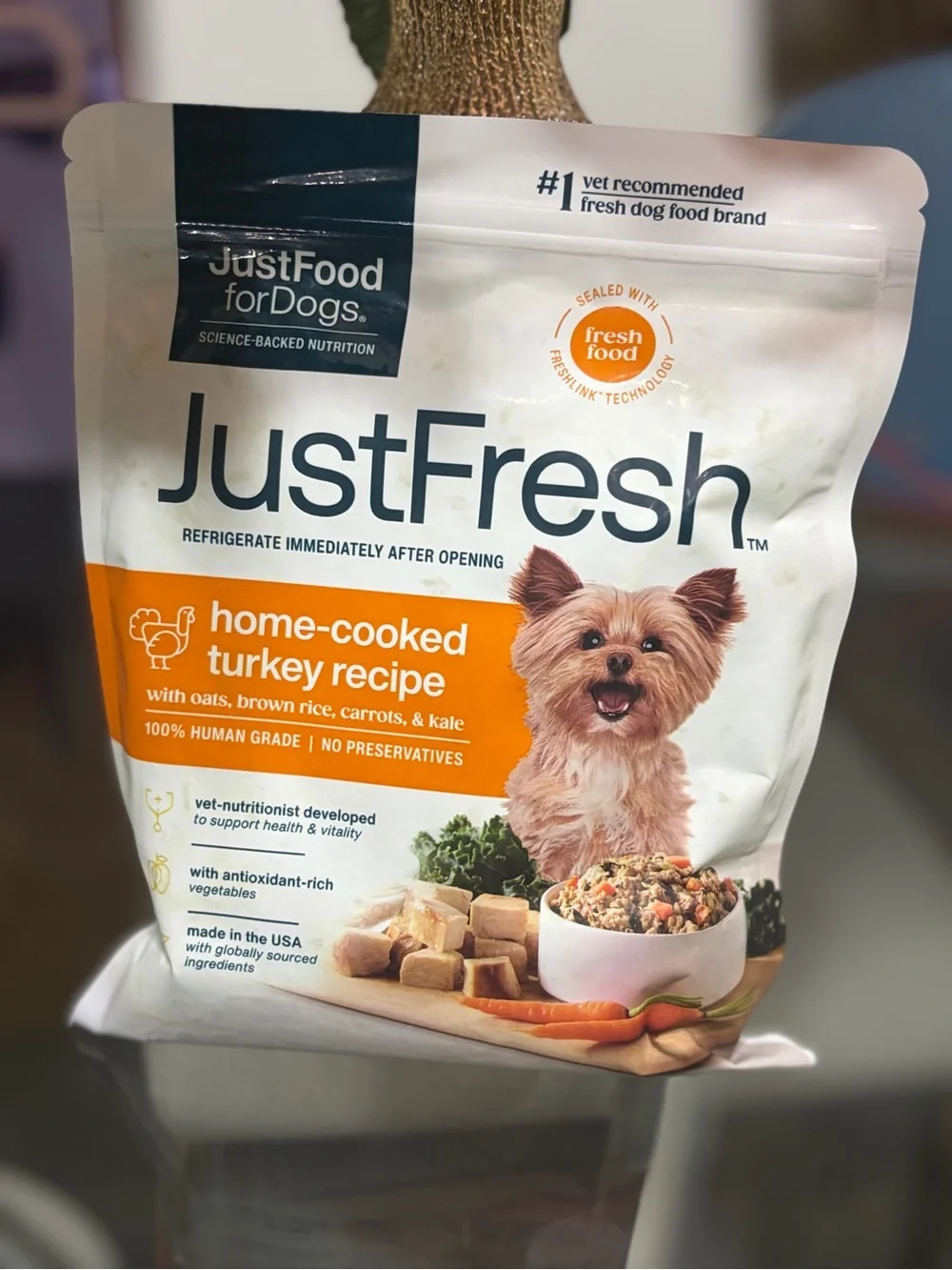 fresh JustFresh Home-Cooked Turkey Recipe Dog Food - White & Orange